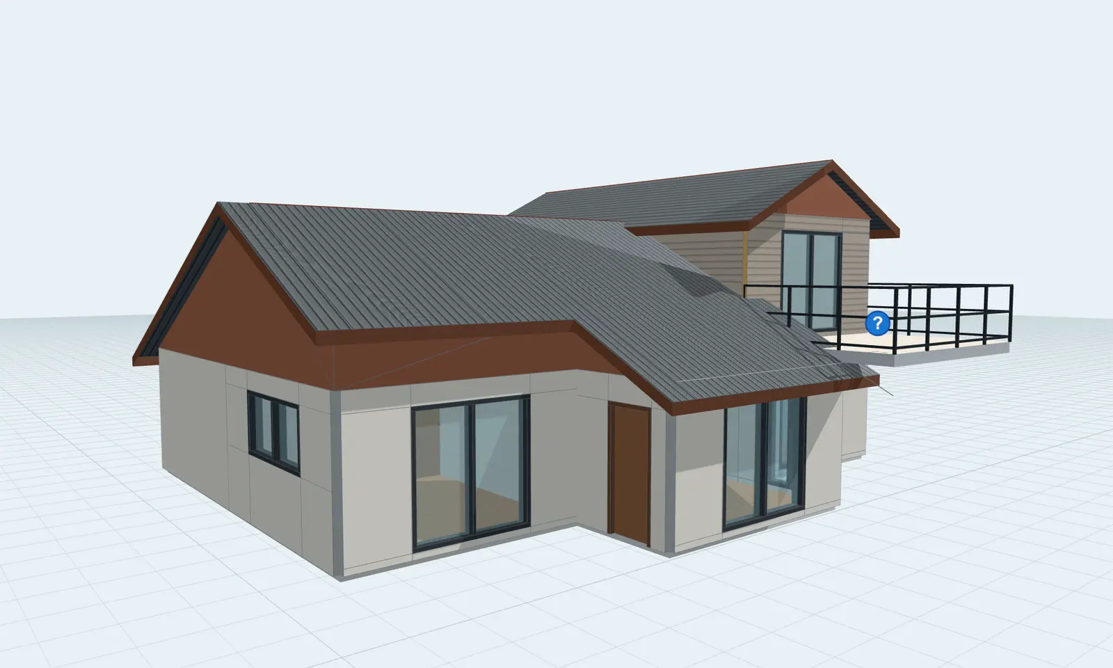Vista exterior 3D de la vivienda demostrativa